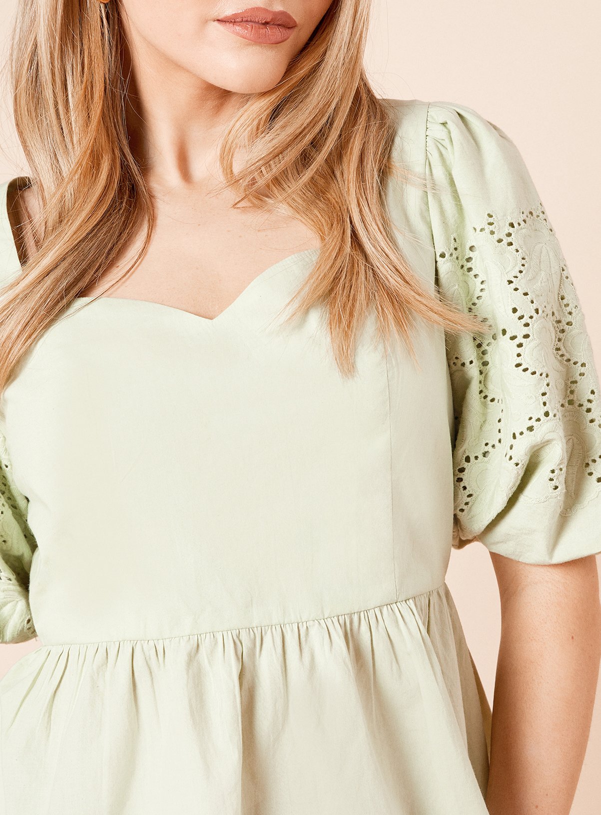 DOROTHY PERKINS Cutwork Sleeve Poplin Blouse 10 - Image 5 thumbnail